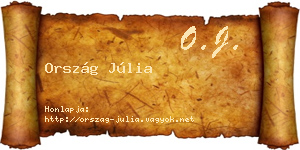 Ország Júlia névjegykártya