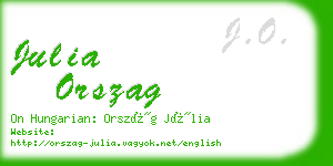 julia orszag business card